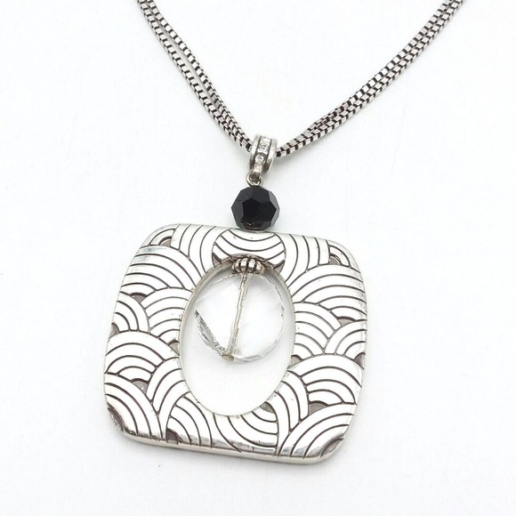 Retired Brighton Jazz Pendant Necklace with Faceted Clear Crystal Accent - Picture 6 of 6